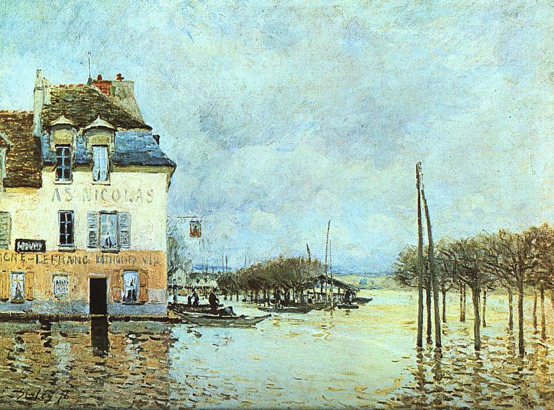 Alfred Sisley Flood at Pont-Marley Norge oil painting art